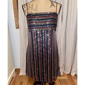 Rainbow Sequin Mini Dress